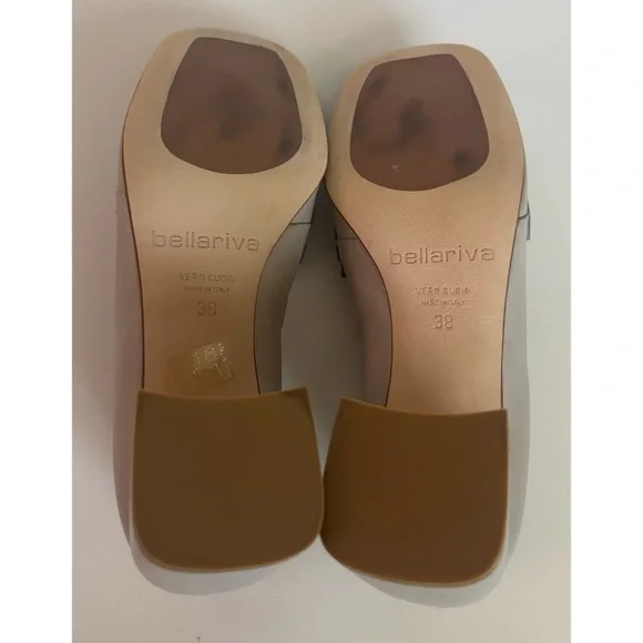 Laura Bellariva Taupe Leather Bit Loafers in Sky Gray Size 38/8~ Excellent - Picture 5 of 7